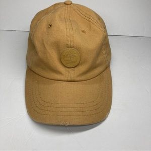Vintage Timberland Mens Baseball Cap Tan Adjustable Leather Strap Tree Logo